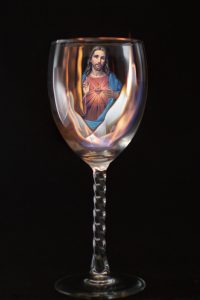 Fire in a wine glass but Jesus saves!